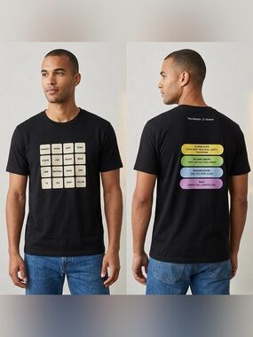 NY TIMES GAMES Men’s Connections Black Graphic Design Shirt Sleeve T-shirt Size
